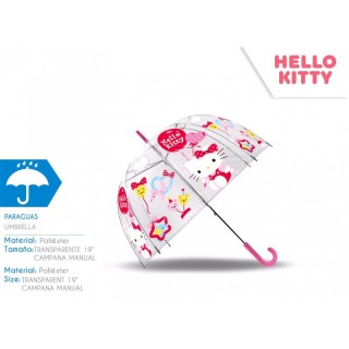 Vaikiškas lietsargis Hello Kitty permatomas 45 cm